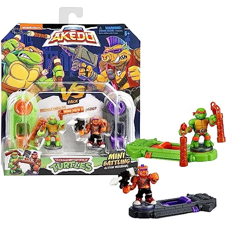 Big Buy Cooking Teenage Mutant Ninja Turtles Legends of Akedo: Michelangelo vs Evil Bepop, Kampffiguren-Set mit 2 Figuren, bunt, 4 Stücke, für Kinder ab 6 Jahren – Bild 1