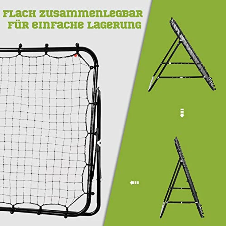 HOMCOM Fußball Rebounder Kickback Tor Rückprallwand Netz für Baseball Fußball Fußballtor für Training Verstellbarer Winkel Metallrohr PE Gewebe 96 x 80 x 96 cm Schwarz – Bild 3