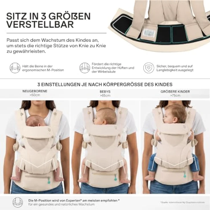 Koala Cuddle Carry, Babytrage für Neugeborene bis 20,4 kg, ergonomisch mit 3 Tragepositionen, inklusive Windschutzkapuze – Bild 2