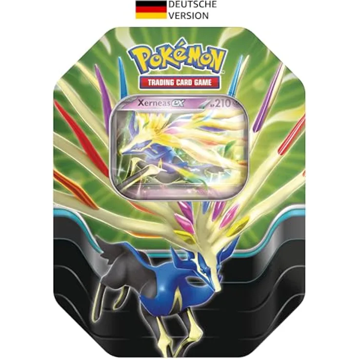 AMIGO Spiel + Freizeit GmbH Pokemon Tin #119 Azur-Legenden Xerneas-ex (Deutsch) - Sammelkarten-Spiel Tin-Box mit holografischer Promokarte und Boosterpacks