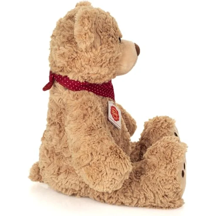 Teddy Hermann® Kuscheltier Teddy Chilly mit Halstuch 40 cm, kuscheliger Teddybär für Kinder, naturnah gestaltet und pflegeleicht, braun – Bild 2