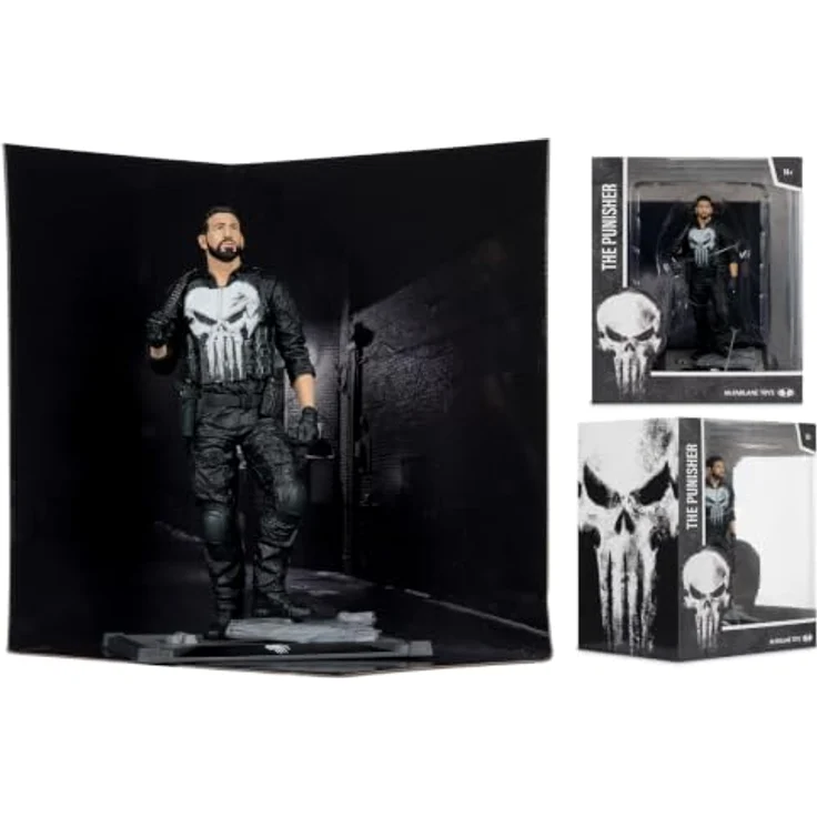 McFarlane Toys Marvel Studios Statue 1/10 The Punisher, detailgetreue Figur mit Umgebungsbasis und Sammelkarte, 16 cm – Bild 6