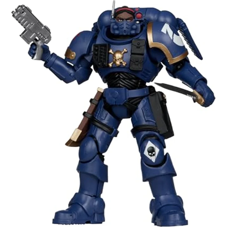 McFarlane Warhammer 40,000 Actionfigur Lieutenant in Phobos Armor (Ultramarines), 18 cm, beweglich mit Zubehör und Base – Bild 1