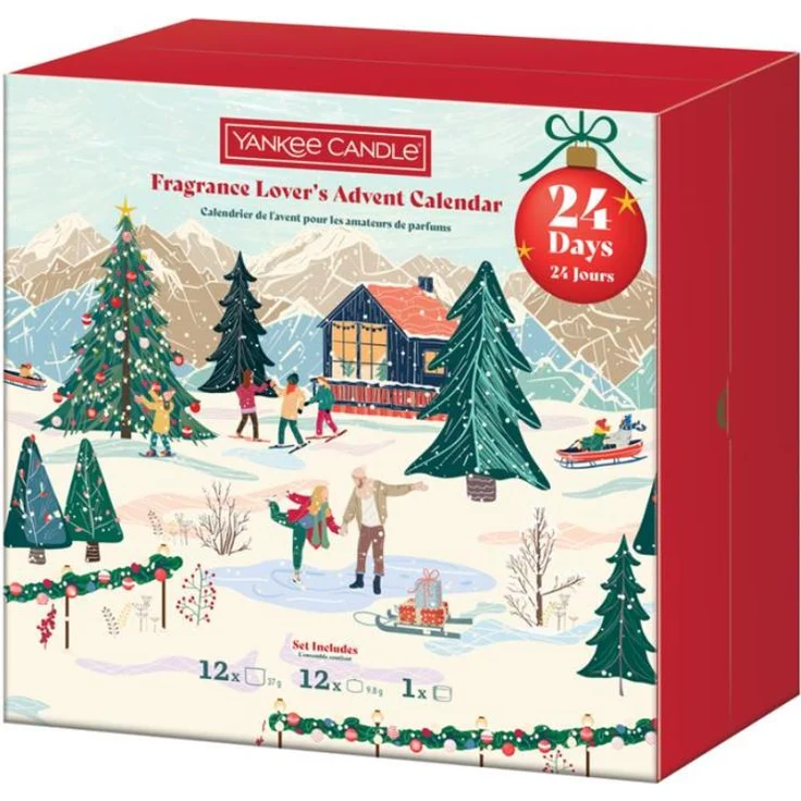 Yankee Candle Après Ski, Adventskalender mit 12 Teelichtern & Glasvotivkerzen in verschiedenen Düften – Bild 1