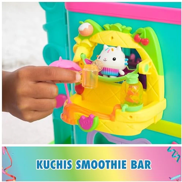 Gabby's Dollhouse Balkon-Spielset Kuchis Saftbar, 8-teilig mit Katzenfigur - Katz-tastisches Puppenhaus-Balkonspiel für Kinder ab 3 Jahren – Bild 3