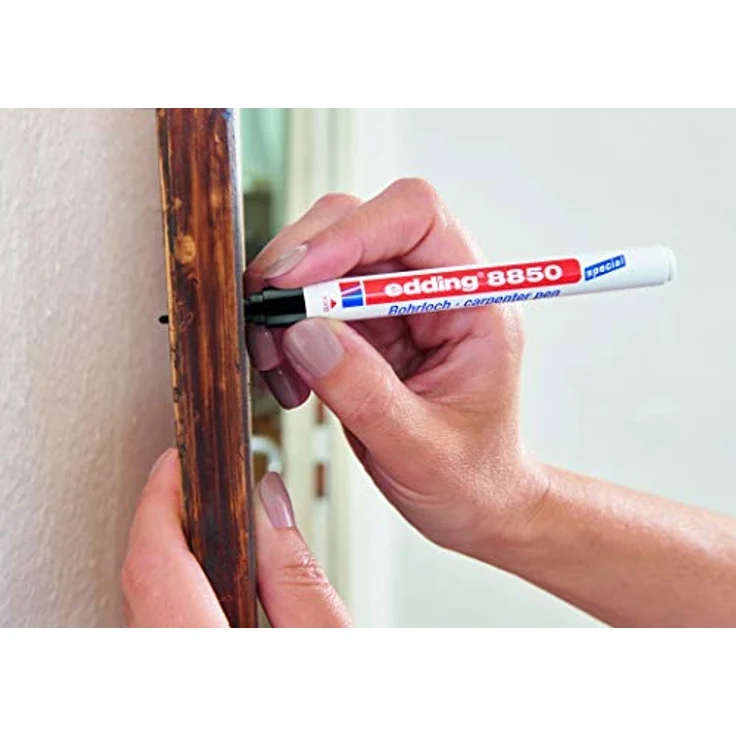 edding 8850 Bohrlochmarker - schwarz - 1 Stift - Rundspitze 1 mm - für Markierungen von schwer erreichbaren Stellen - extra lange, dünne Spitze 20 mm – Bild 5