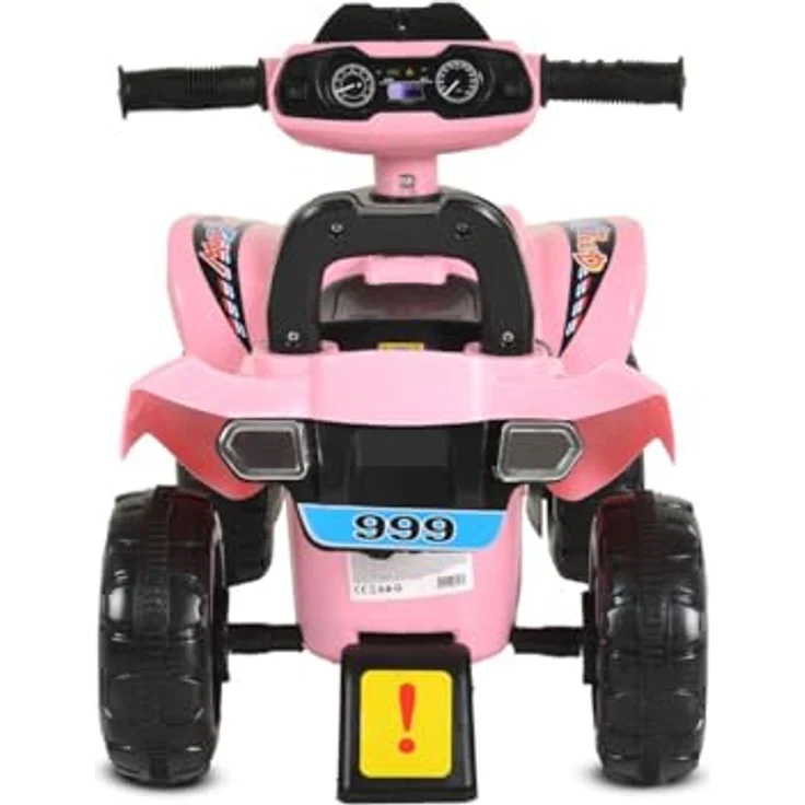 Moni Rutschfahrzeug No Fear 999, Melodien und Licht, Rückenlehne, Kunststoffreifen, rosa – Bild 4