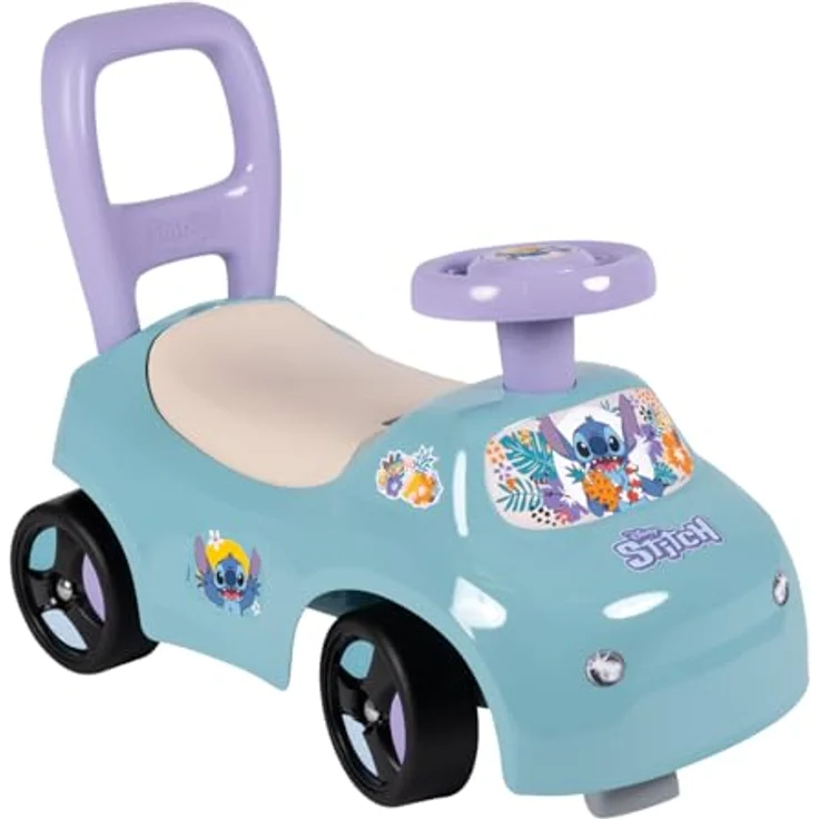 Smoby Rutscherauto Stitch, Disney-Design für Kinder ab 10 Monaten, stabil mit Rückenstütze und Staufach, Made in Europe – Bild 1