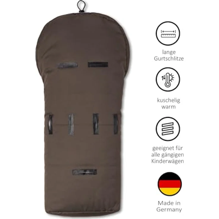 Hofbrucker Lammfell-Fußsack Eskimo für Babyschale, Kinderwagen und Buggy braun, universell einsetzbar – Bild 4