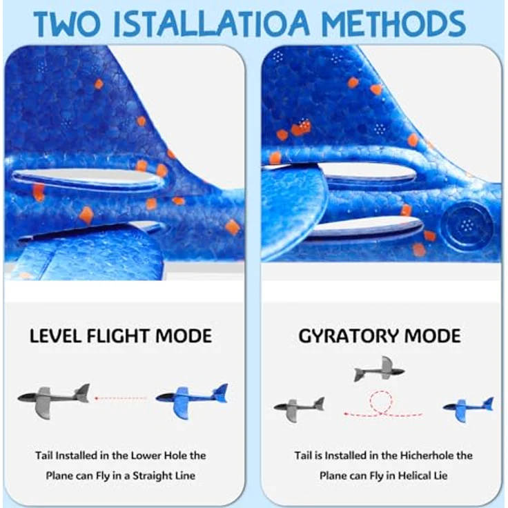 PATRICHOR Styropor Flugzeuge, 4er Set Wurfgleiter aus EPP-Schaum für Kinder, ab 3-12 Jahre, Outdoor Spielzeug, sicher und leicht montierbar – Bild 4