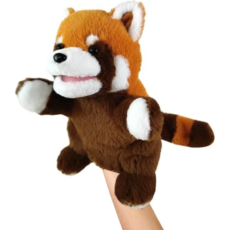 LOMTRATS 2026 Tierhandpuppen Set, Wolf, Tiger, Löwe und Affe mit beweglichen Mündern, ca. 25 cm, ideal für Geschichtenerzählen und Vorschulalter – Bild 1