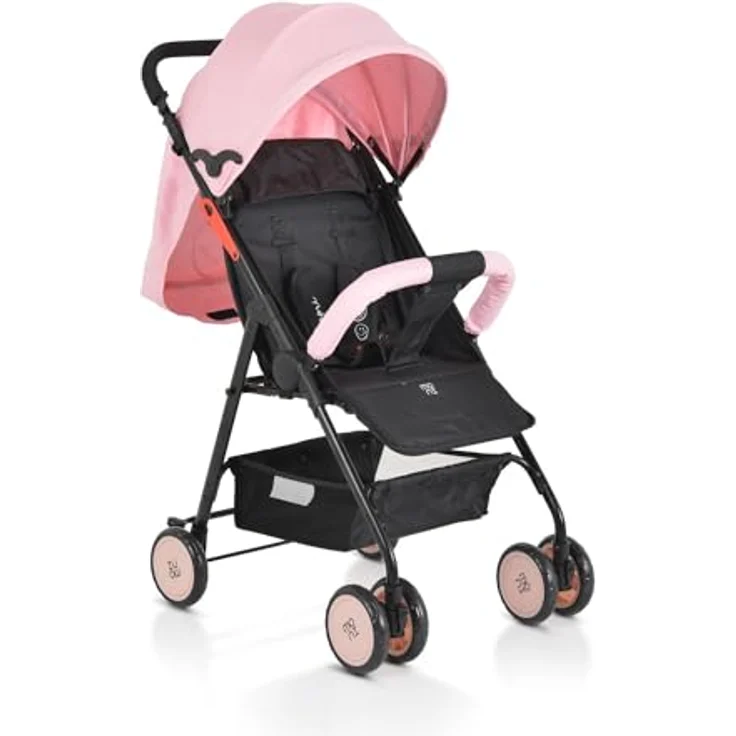 Moni Kinderwagen, Buggy Capri klappbar, Sicherheitsgurt, Rückenlehne verstellbar, rosa – Bild 3