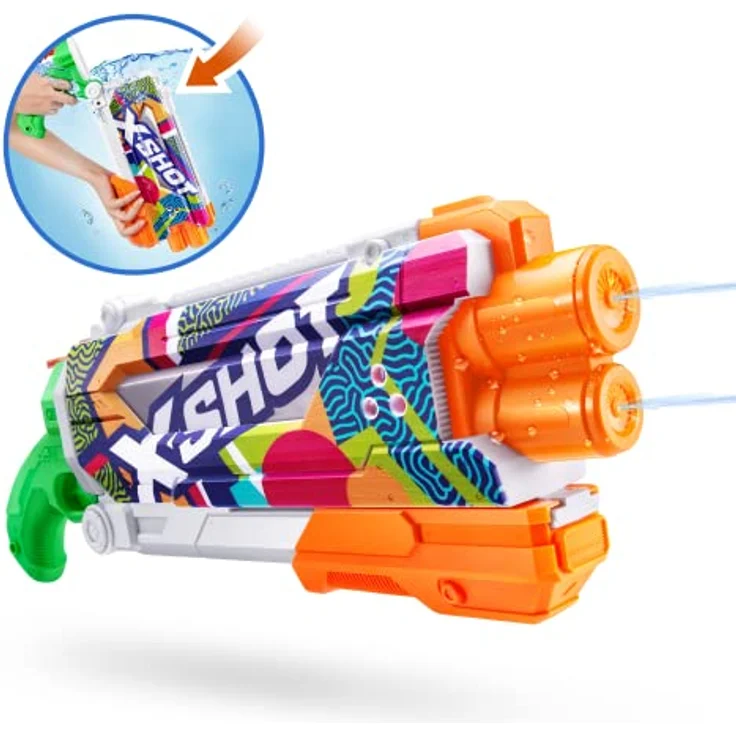 XSHOT Water Fast-Fill Skins Pump Action, Ripple, Wasserblaster mit 700 ml Kapazität und doppelter Sprühdüse – Bild 1