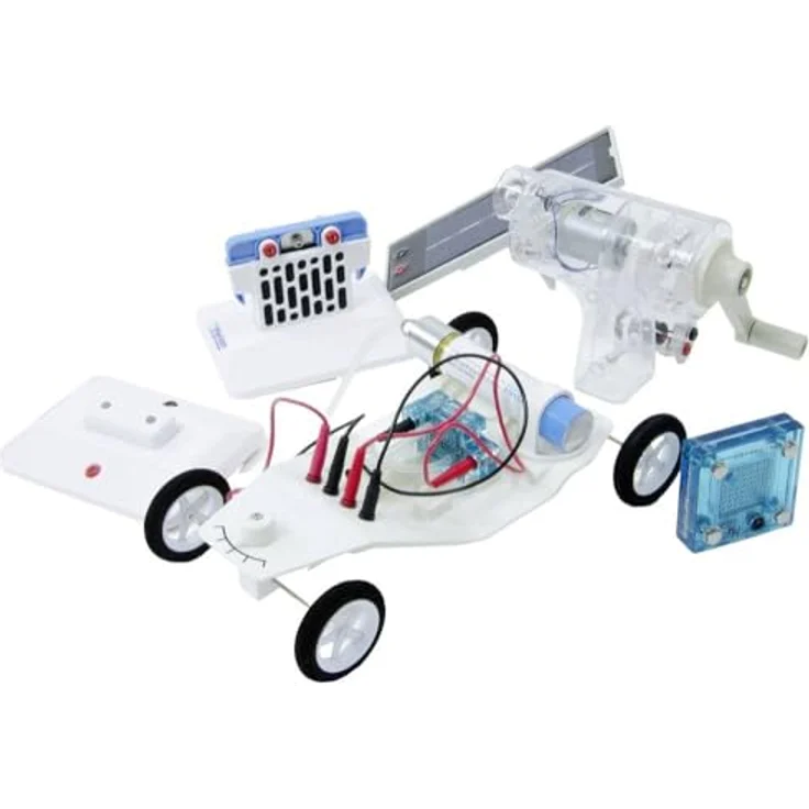 Horizon Educational FCJJ-30 Experimentierset Elektromobilität, Brennstoffzelle mit Direktehtanol-, Salzwasser- und Mikro-PEM-Technologie, inkl. Solarpanel und Handkurbel – Bild 2