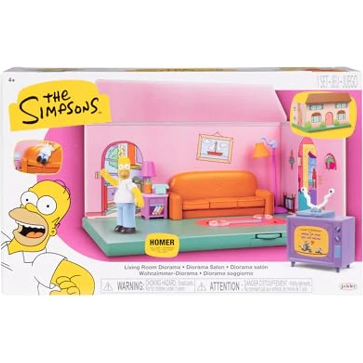 Jakks Pacific Simpsons Minifiguren Spielset Wohnzimmer, Diorama mit Zubehörteilen und ikonischem Design – Bild 6