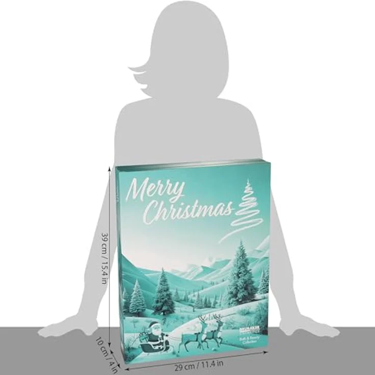 BRUBAKER Cosmetics XXL Beauty Adventskalender 2025, großer Weihnachtskalender in Buch-Form mit 24 Spa- und Pflegeprodukten, Blau – Bild 6