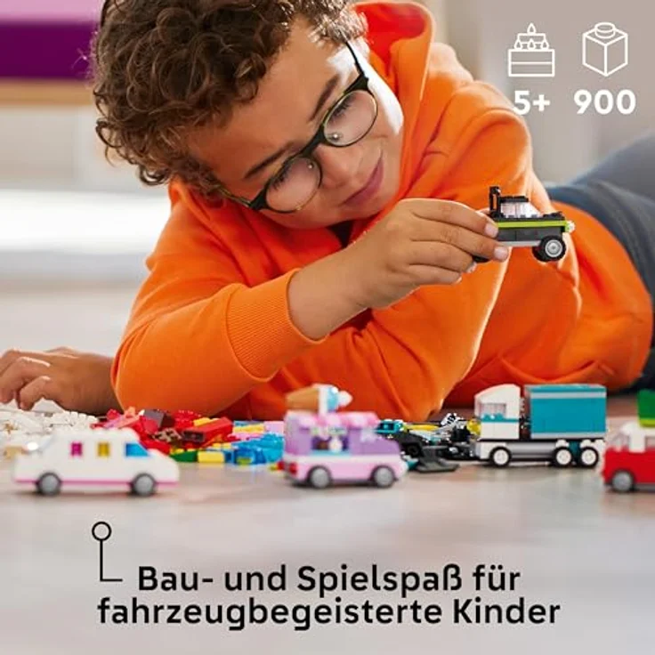 LEGO Classic Kreative Fahrzeuge, Bausteine-Set für Bunte Modellautos inkl. LKW, Polizeiauto und Baufahrzeuge, Baubare Spielzeug-Autos für Kinder, Geschenk für Jungs und Mädchen ab 5 Jahren 11036 – Bild 2