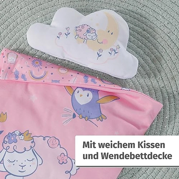 Baby Annabell, Puppenbett weiß, Baby Annabell Sweet Dreams Bett, Bett für Puppen mit Himmel, Leuchtsternen, Schlaflied, Matratze, Decke und Kissen, 710302, Zapf Creation, Klein – Bild 3