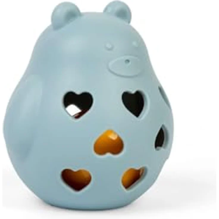 Bigjigs Honey Bear Rattle, Babyspielzeug aus lebensmittelechtem Silikon, pastelblau, 12 cm – Bild 2