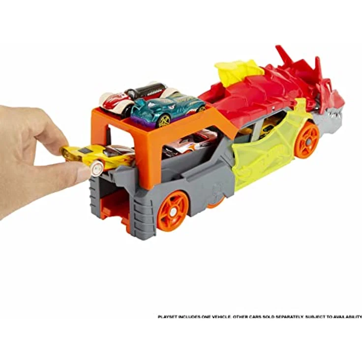 Hot Wheels Drachenwerfer, inkl. Auto, Mehrfarbig, einzigartig (Mattel GTK42) – Bild 3