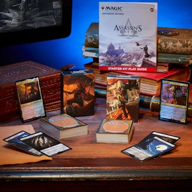 Wizards of the Coast Magic: The Gathering Universes Beyond: Assassin's Creed Starter Kit, 2 spielbereite 60-Karten-Decks mit Meisterassassine Ezio und Wikinger-Schildmaid Eivor – Bild 3