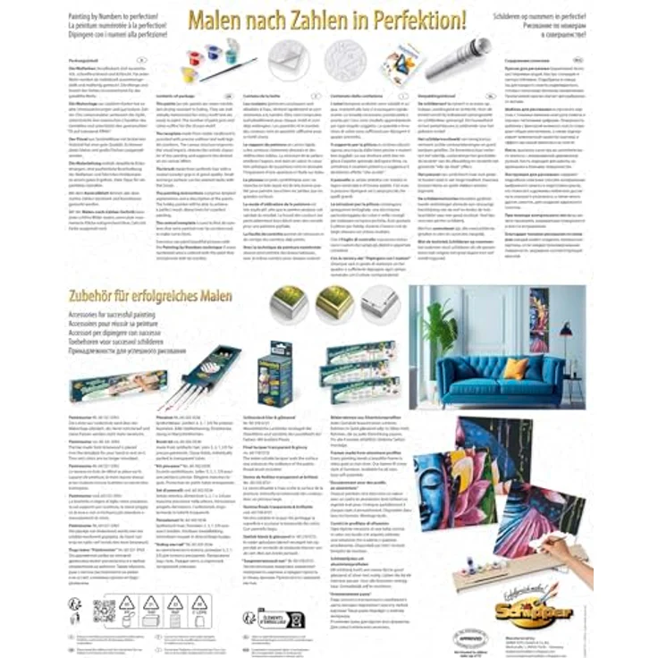 Schipper 609470916 Malen nach Zahlen, Buddha - Bilder malen für Erwachsene, 40 x 120 cm, inklusive Pinsel und Acrylfarben – Bild 2