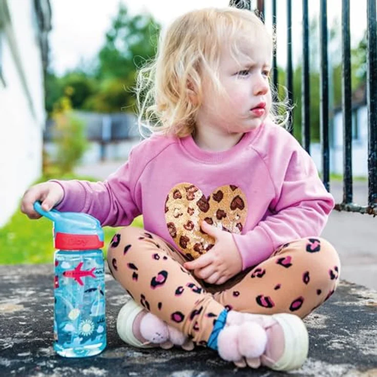 Nuby Super Quench Trinklernbecher, auslaufsicherer Babybecher 540 ml mit Tragegriff, wiederverwendbar in Rosa, 2er-Pack – Bild 4