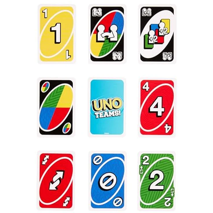 MATTEL GAMES UNO TEAMS Kartenspiel, Mehrfarbig, kooperatives Spiel für 2er Teams mit Sonderkarten und speziellen Regeln – Bild 5