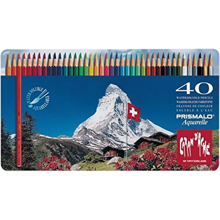 Caran d'Ache 999340 - PRISMALO Aquarelle Buntstifte in Metallbox - 40 Stück – Bild 2