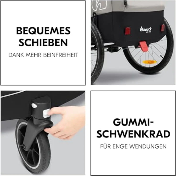 Hauck Dryk Duo Plus, Fahrradanhänger & Buggy mit Hinterradfederung – Bild 5