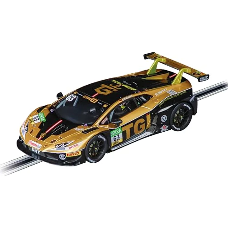 Carrera Lamborghini Huracán GT3 Evo2 'GRT Grasser Racing, Slotcar im Maßstab 1:32 mit realistischen Lichtfunktionen und digitaler Steuerung, Startnummer 63