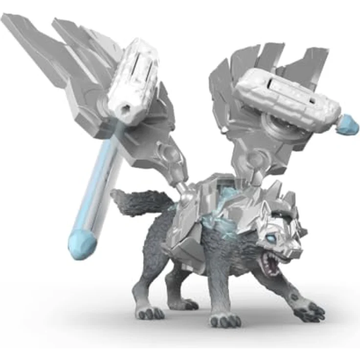 Schleich 42815 Gladiator Ice Wolf, Spielzeugfigur mit Schussfunktion und zwei Eisenflügeln – Bild 1