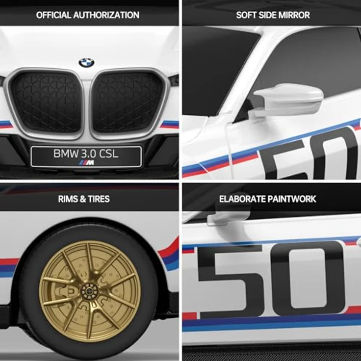 Samsung R/C 1:24 BMW 3.0 CSL, ferngesteuertes Modellauto in Weiß – Bild 5