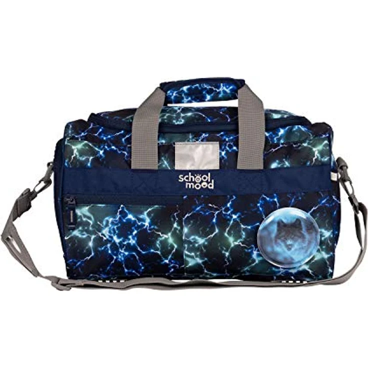 School Mood 'Sporttasche Felix (Wolf)', 18 l, separates Nassfach, reflektierende Flächen, wechselbarer Patchy – Bild 1