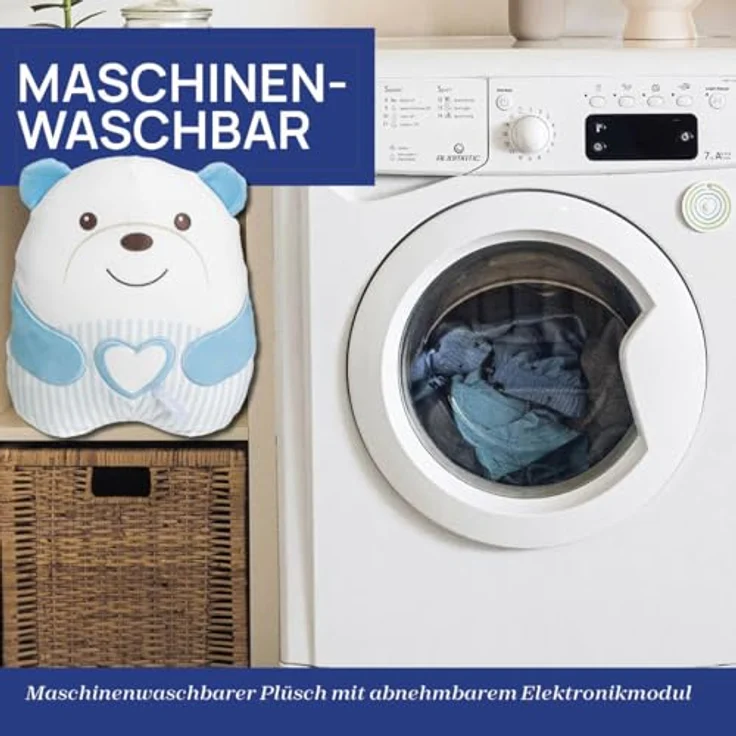 Chicco Kuschelbär, Kuscheltier mit Sound- und Lichteffekt, weiße Nachtlichtmelodien – Bild 7