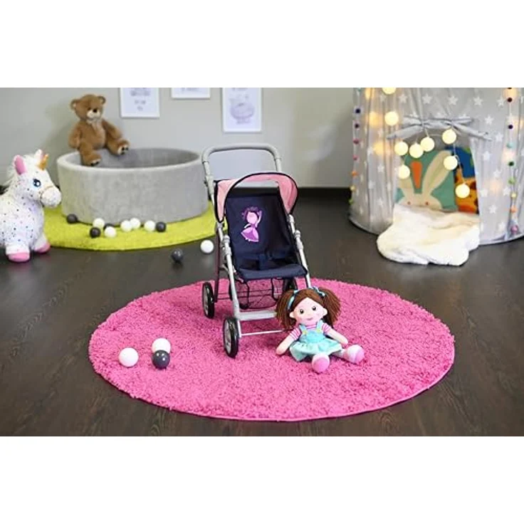 Knorrtoys 16842 Puppenbuggy Liba, höhenverstellbar mit verstellbarem Verdeck, Princess Blue, für Puppen bis 46 cm – Bild 2