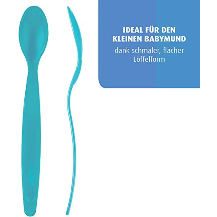 reer weicher Wärmesensorlöffel, Babylöffel, Fütterlöffel, für eine einfache und sichere Nahrungsaufnahme, zum Essen lernen, 3 Stück, BPA-frei, mehrfarbig – Bild 3