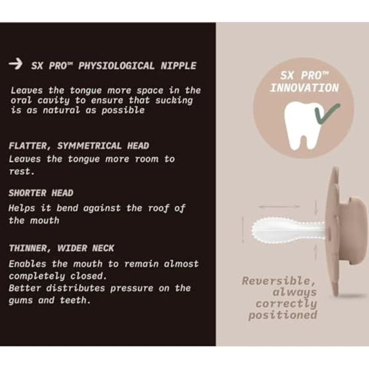 Suavinex Wonder Reversible Schnuller, Silikon, Pale Mauve, 0-6 Monate – Bild 5