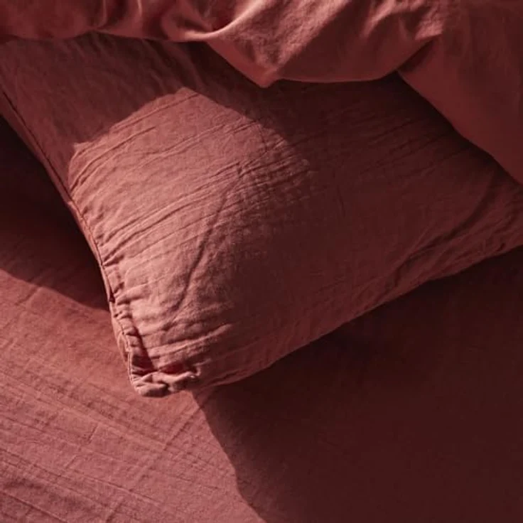 Today Bettwäsche für Einzelbett, 140 x 240 cm, einfarbig, Baumwollgaze, Terrakotta – Bild 3