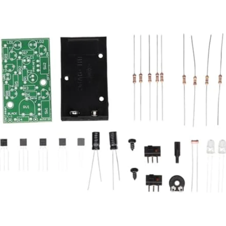 Whadda Lötbausatz Blinklicht, 2 rote LEDs, leuchtende elektronische Bastelprojekt für Anfänger und Fortgeschrittene – Bild 2