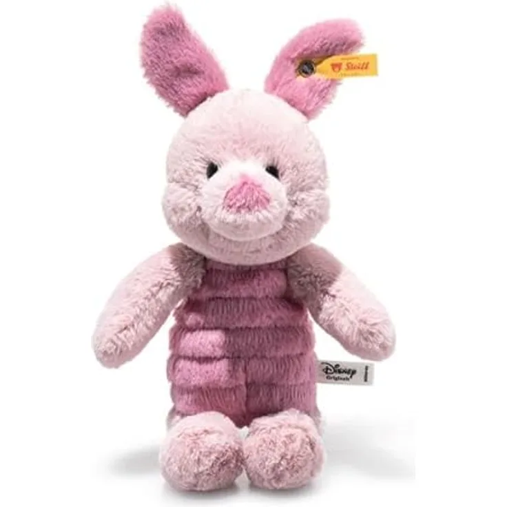 Steiff Disney Originals Ferkel 20cm, Soft Cuddly Friends, rosafarbener Plüsch, waschmaschinenfest, Winnie Puuh Plüschfigur