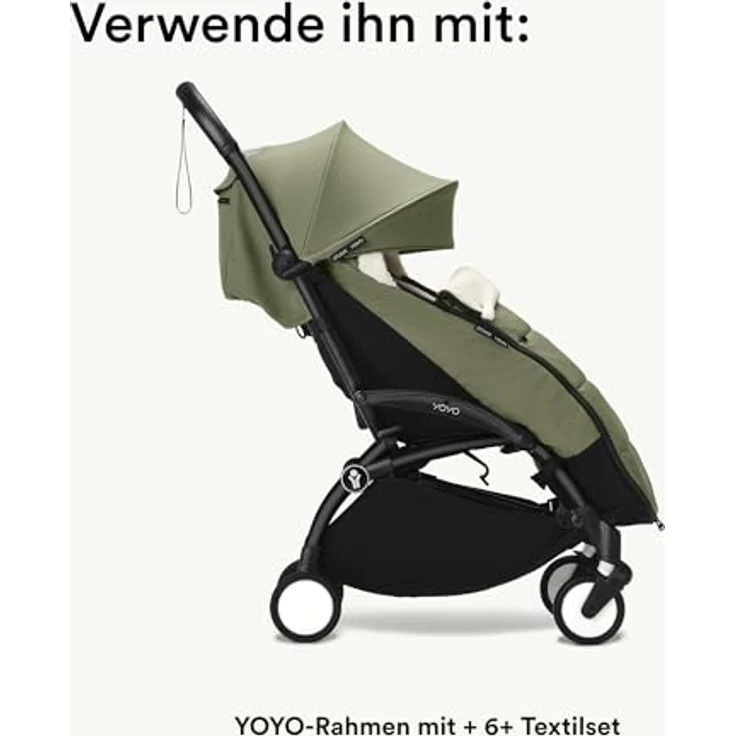 Stokke YOYO Fußsack, Olive - Sherpa-Futter, Fleece-Kapuze mit Kordelzug, doppelte Wattierung - Maschinenwaschbar bei 30°C - Inklusive kleiner Tasche – Bild 4