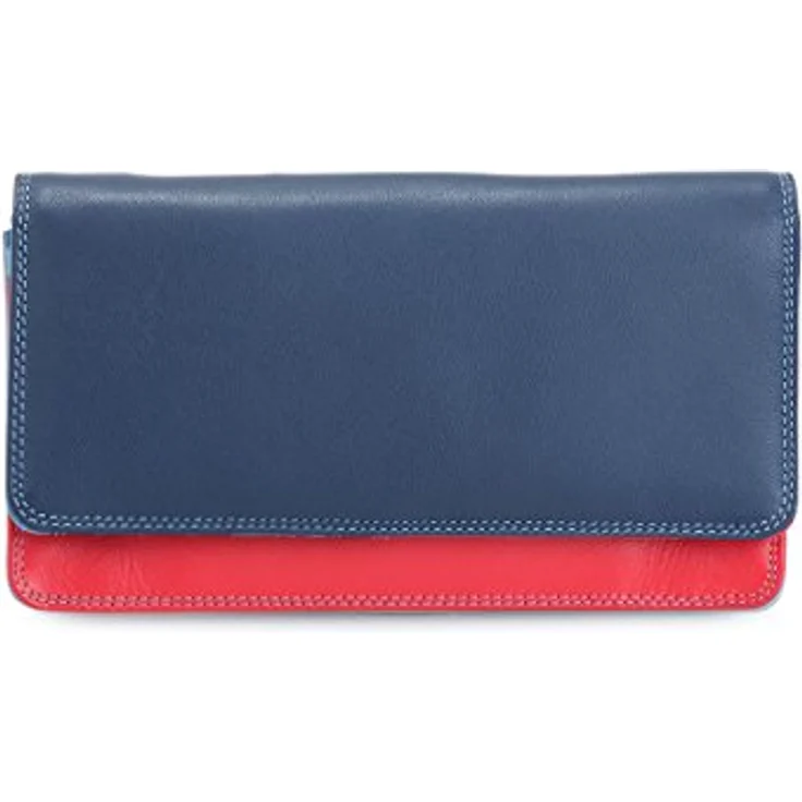 Mywalit Damen Geldbörse aus Leder, Portemonnaie mit Druckknopf und Reißverschlussfach, 17 cm, Violett – Bild 1