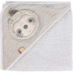 Fehn Kapuzenbadetuch Faultier, Frottee Bade-Poncho mit Kapuze, saugstark & kuschelweich, 80 x 80 cm, für Babys ab 0+ Monaten
