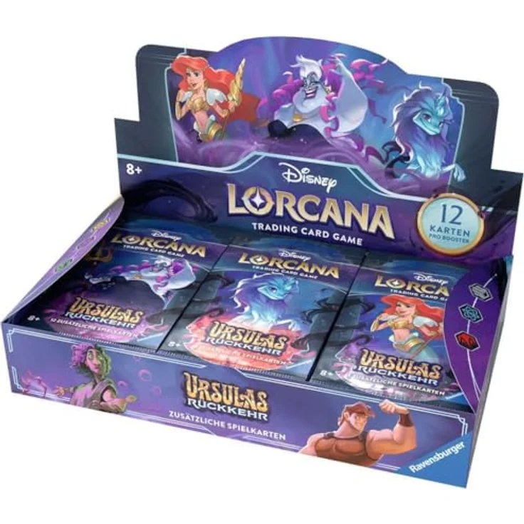 Ravensburger Spielverlag Disney Lorcana: Ursulas Rückkehr - Display mit 24 Booster Packs (Deutsch) - Sammelkarten Booster Packs mit zufälligen Karten und einer Foil-Karte in jeder Packung – Bild 1