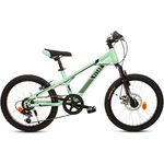 20 Zoll Kinder Jungen Mädchen Fahrrad Kinderfahrrad MTB Mountainbike Rad Bike Federgabel Gabelfederung 6 Shimano Gang Scheibenbremse Disk HUSAR GRÜN R015202