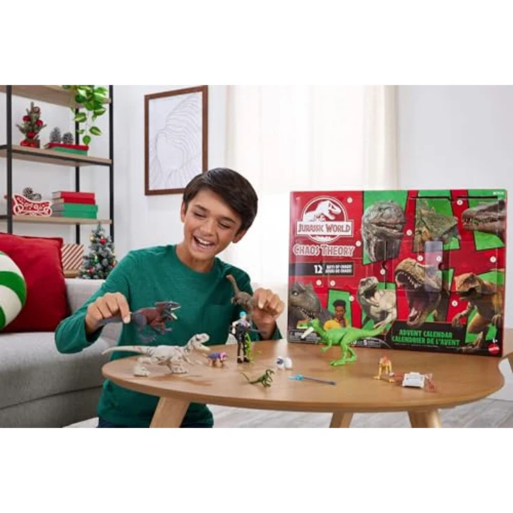 Mattel Jurassic World Chaostheorie Adventskalender mit 12 Überraschungen, 9 Dinosaurier-Figuren, Brooklynn-Figur, JGM17 – Bild 2