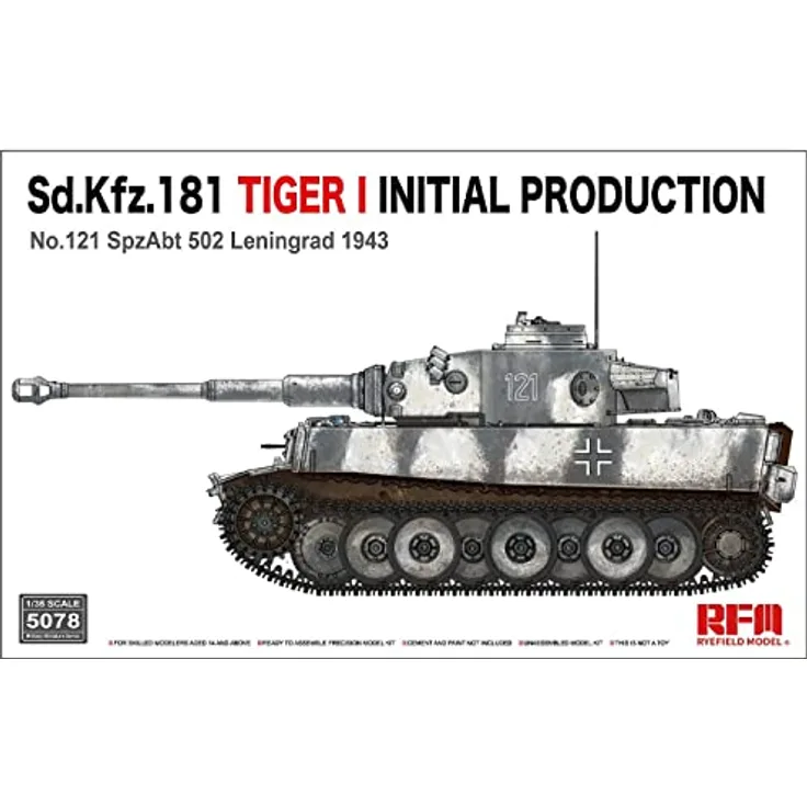 Rye Field Model Sd.KfZ.181 Tiger I Initial Production No.121, Modellfahrzeug mit funktionalen Kettengliedern