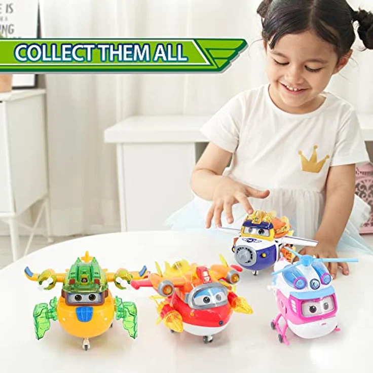 Super Wings Dizzy Deluxe Transforming, 6" Flugzeug-Roboter mit Lichtern und Sounds, 2 Modi, für 3+ Jahre alte Kinder – Bild 2