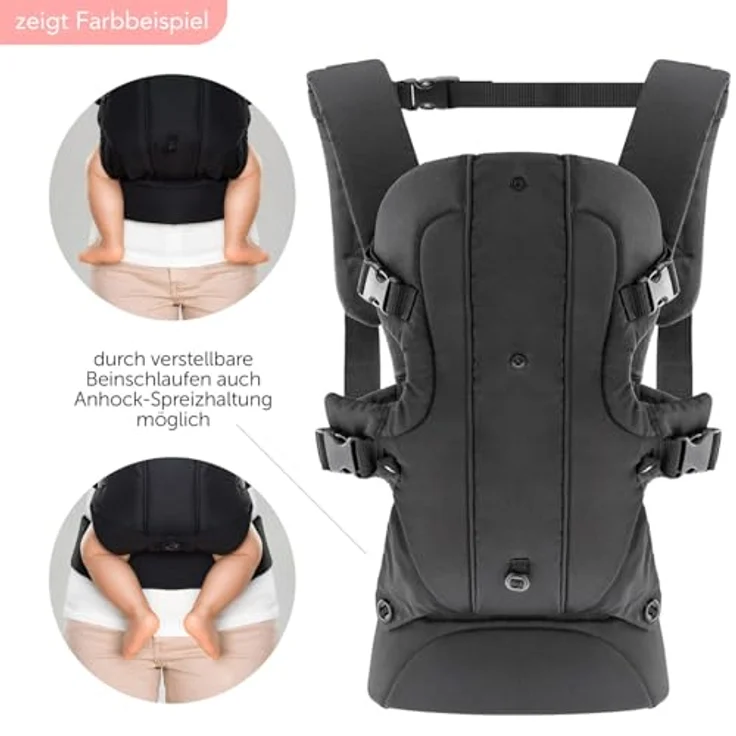 Fillikid Bauchtrage WALK, ergonomische Babytrage in beige mit 4 Tragemöglichkeiten, geeignet für 0-20 Monate bis 15 kg – Bild 2